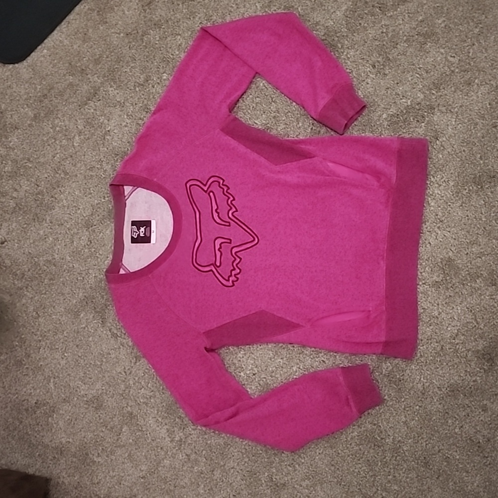 FOX RACING Magenta Pink Women's SweaterShirt Pull Over Pouch Pocket